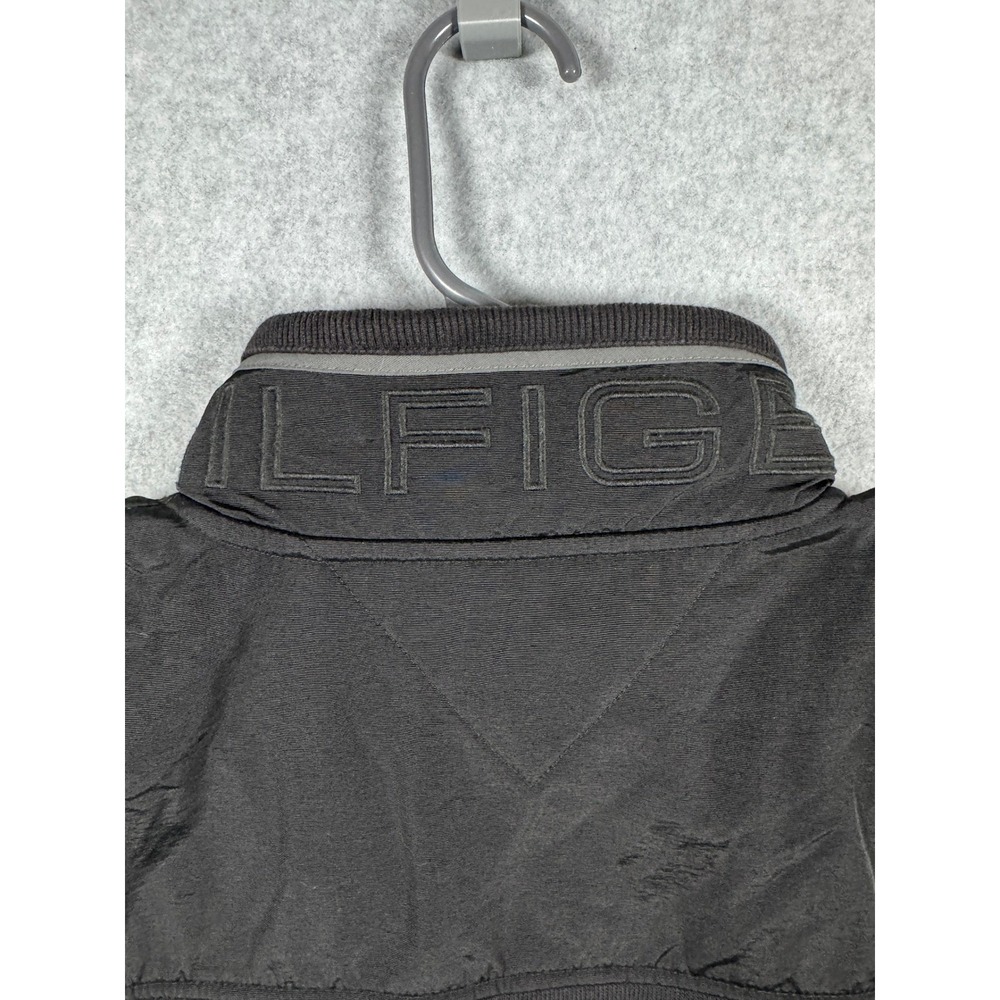 Tommy Hilfiger Mens XL Black Track Jacket Full Zip Mixed Media C887866650 Logo - Picture 9 of 11